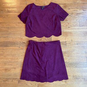 Aqua plum velvet 2 piece set